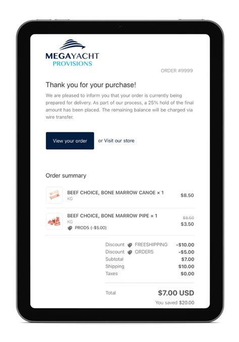 Order Process – Mega Yacht Provisions.